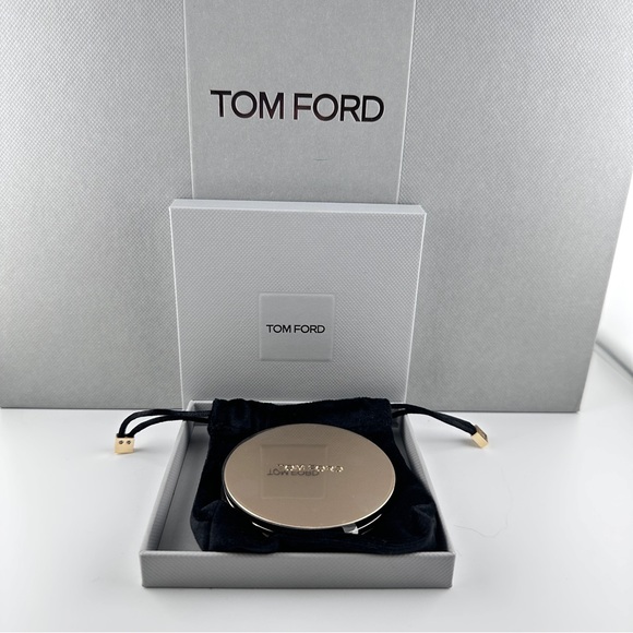 Tom Ford Other - 🆕 TOM FORD Elegant Gold Compact Mirror with Velvet Bag & Box